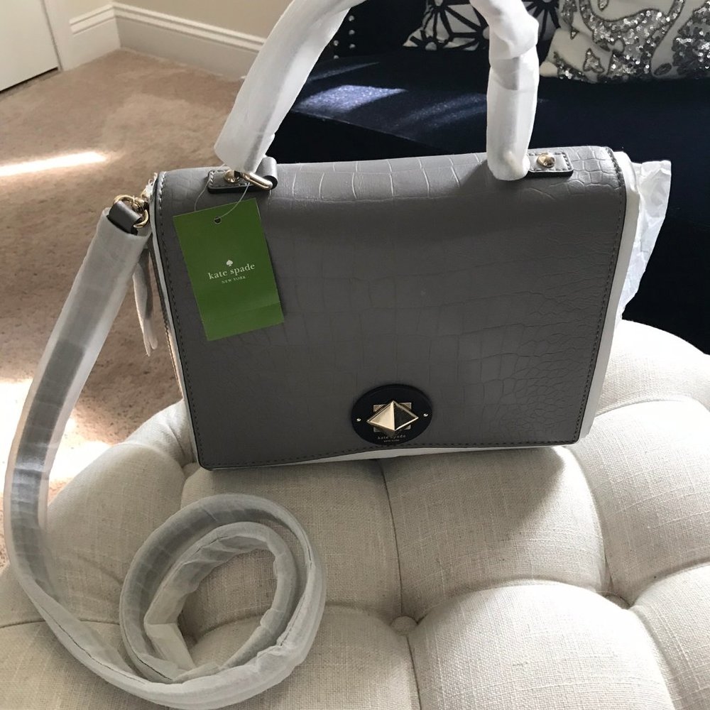 🎉HP✨FLASH SALE!!!✨Kate Spade NWT Leather Croc & Suede Bag - Picture 5 of 13